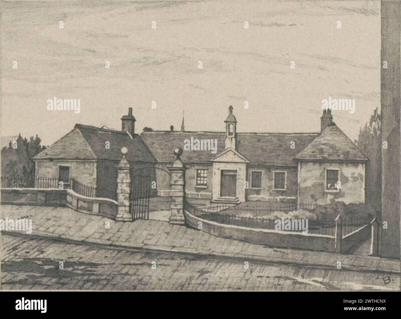 The Old Grammar School George Gordon Burr (Aberdeen, Scotland, 1823 - 1898) 1885 Building Stock Photo