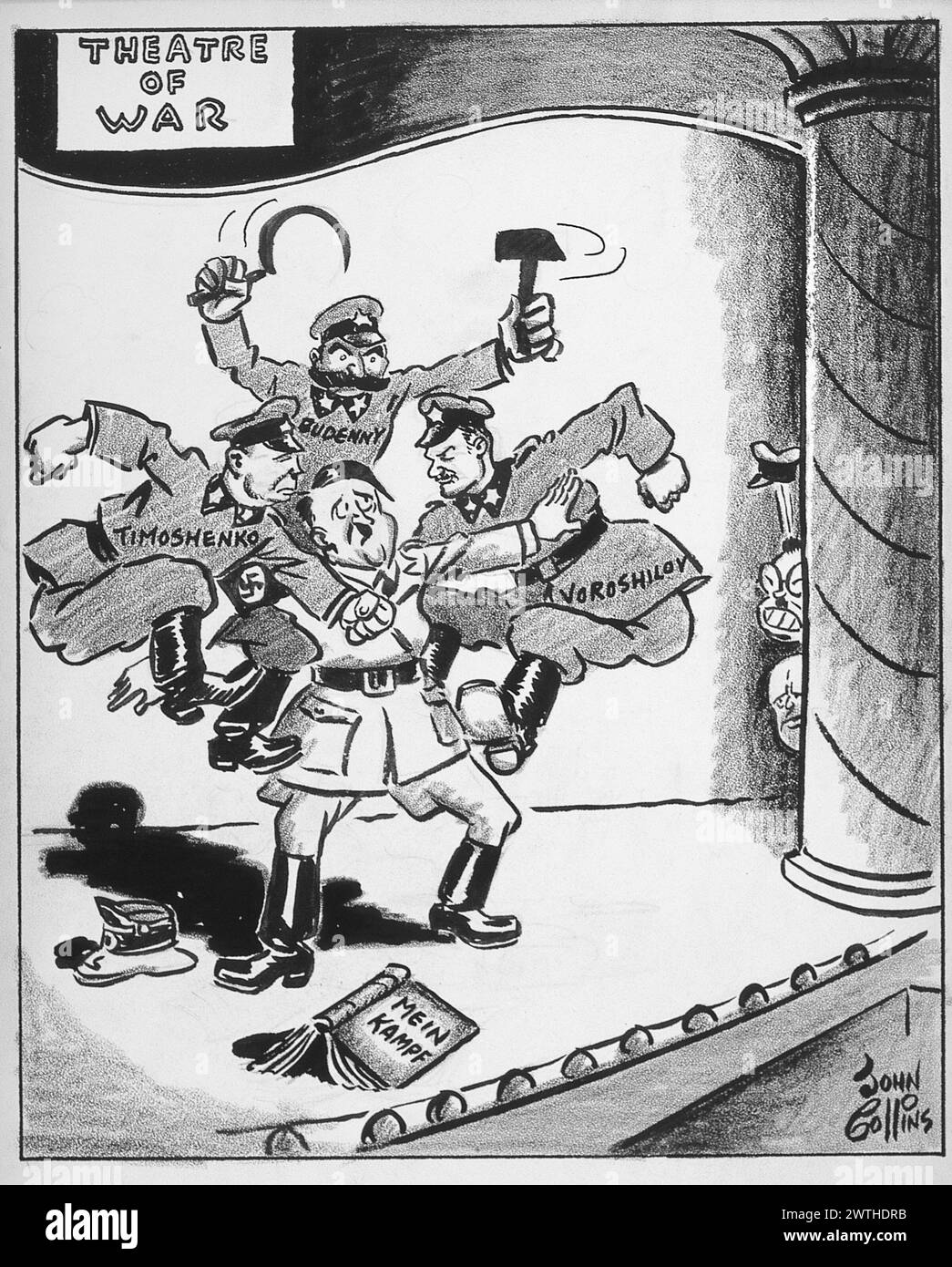 Cartoon The Three Marx Brothers. John Collins (19172007 Stock Photo