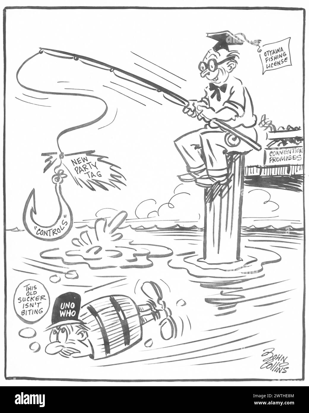 Cartoon - New Lure-Same Old Hock. John Collins (1917-2007 Stock Photo ...