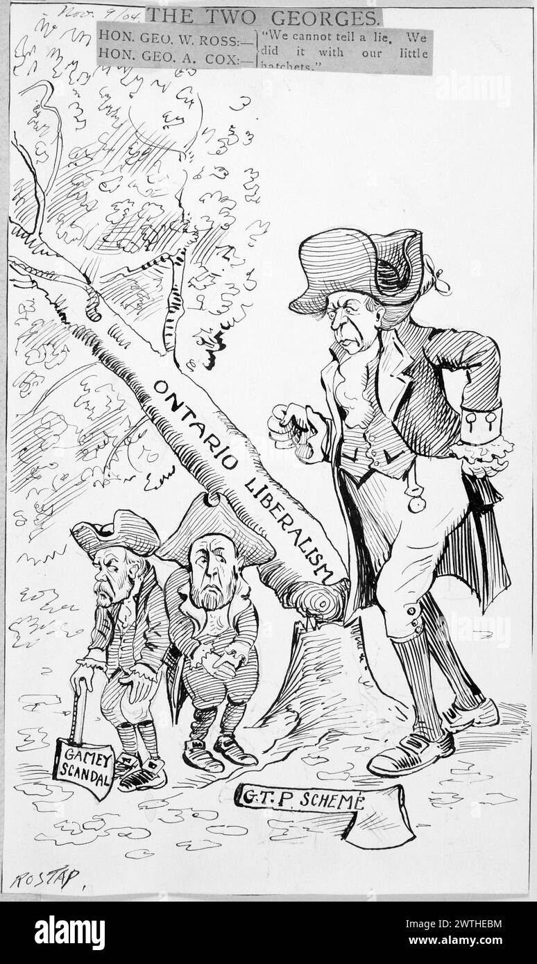 Cartoon The Two Georges Rostap 1866 1949 Stock Photo Alamy