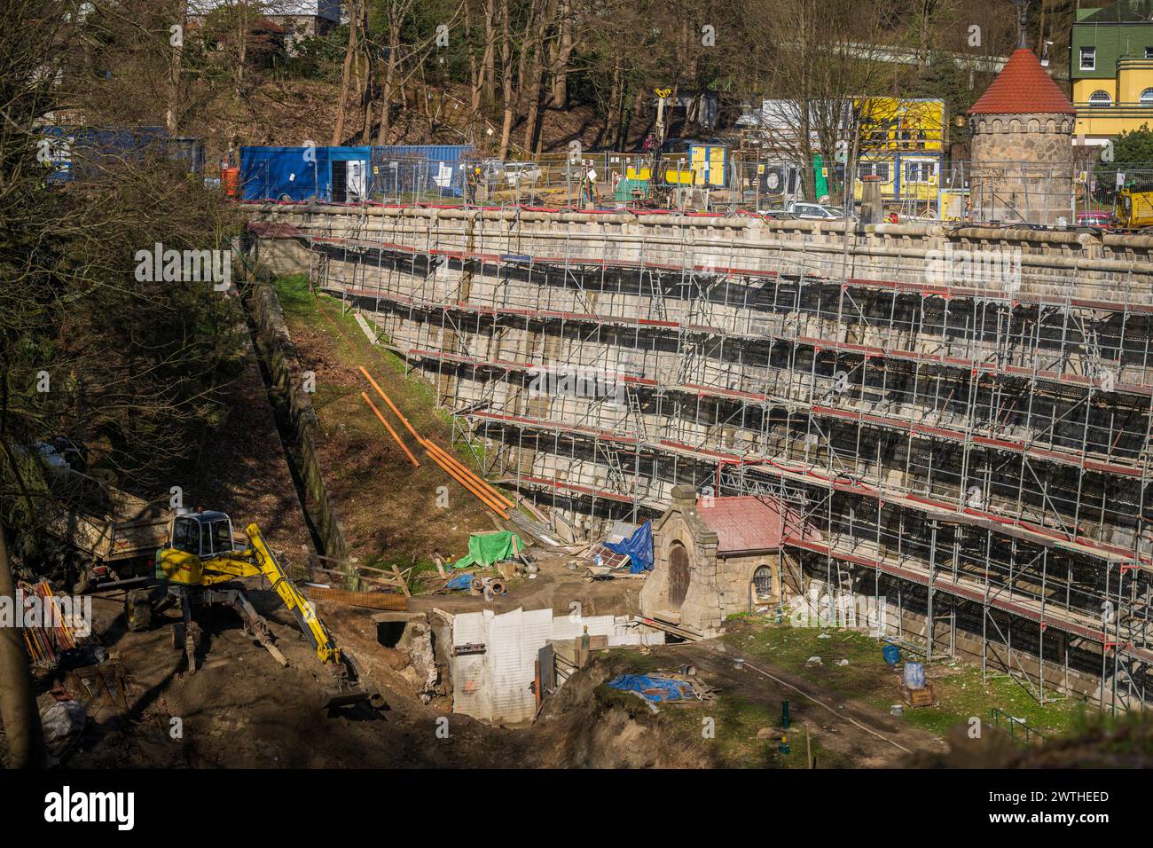 Liberec, Czech Republic. 18th Mar, 2024. Dam Water Reservoir Harcov