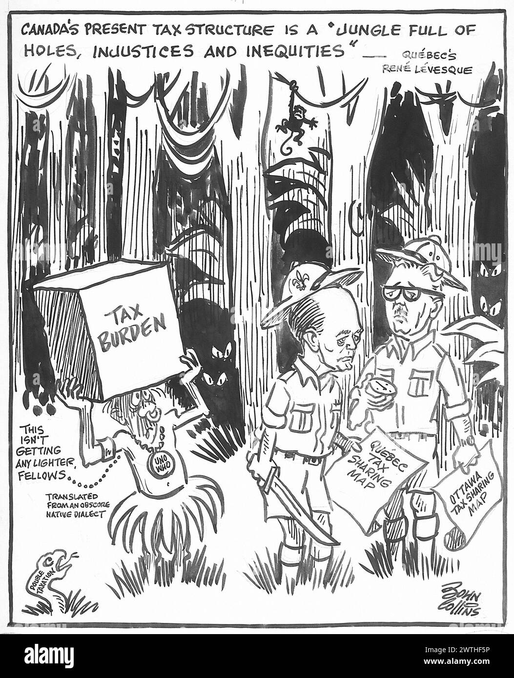 Cartoon - 'Doctor Livingston, I Presume-'. John Collins (1917-2007) Stock Photo