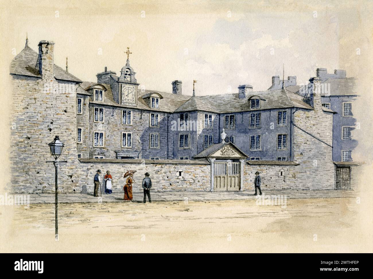 Watercolour - Sulpician Seminary, Notre Dame Street, Montreal Henry Richard S. Bunnett (1845-1910) Stock Photo