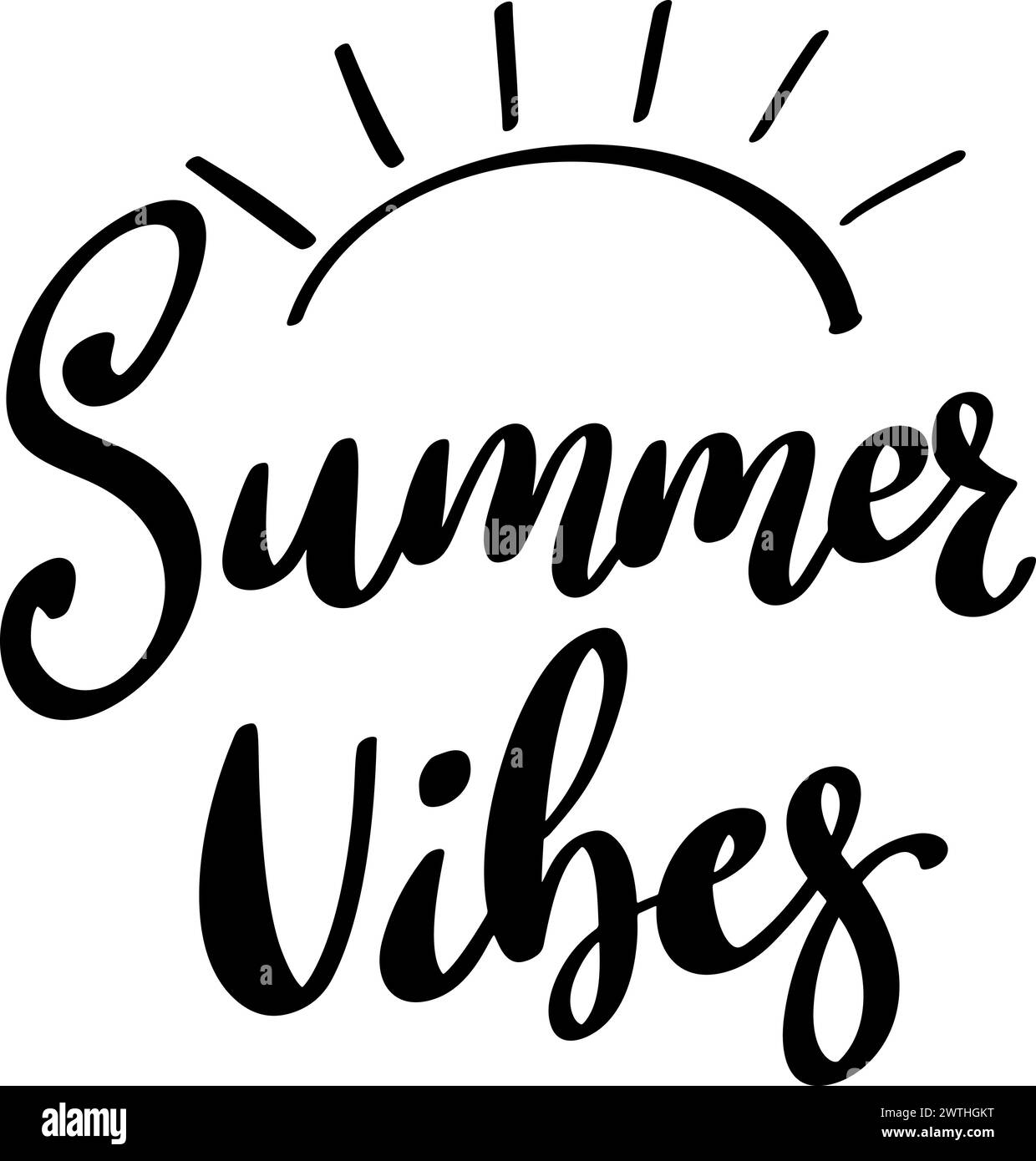 Summer vibes. Lettering phrase isolated on white background. Vector ...