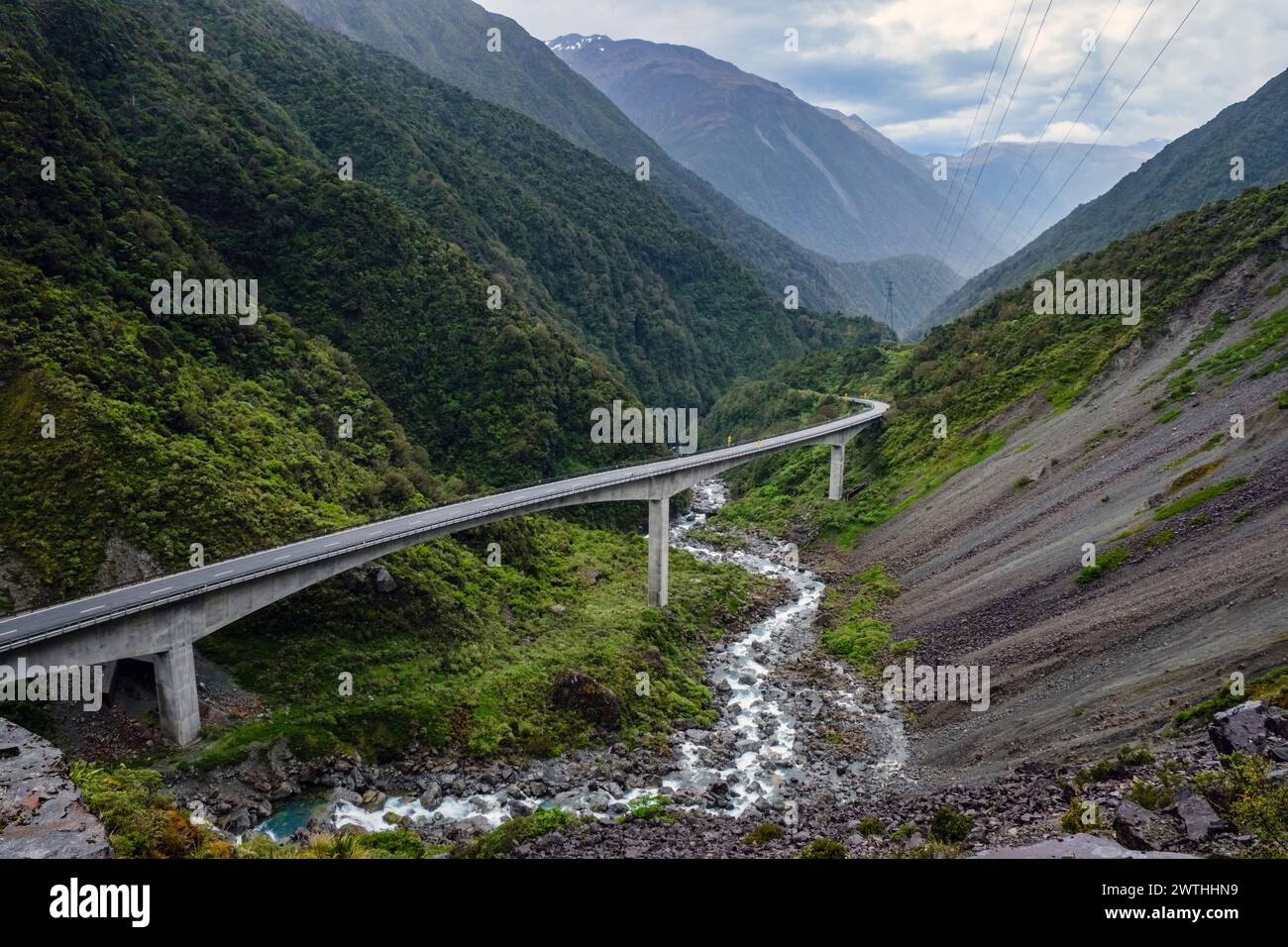 The Otira Viaduct, Arthur's Pass, West Coast Region, South Island, New Zealand Stock Photo