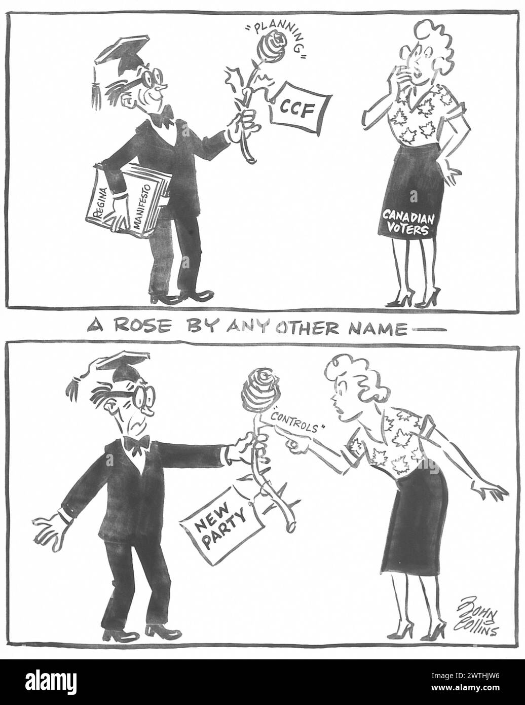 Cartoon - A Rose by any Other Name-Still Has Thorns !. John Collins