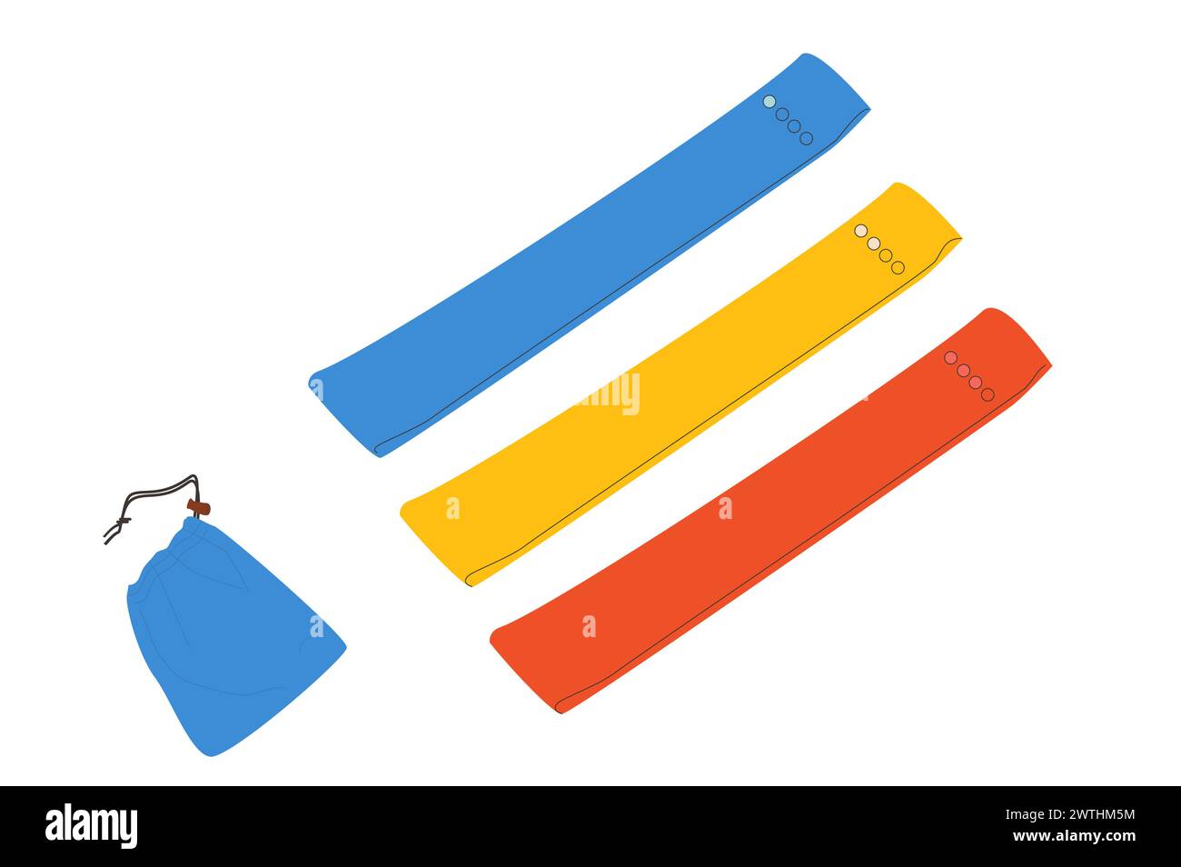 Resistant band kit isolated on white background. Fitness home workout ...