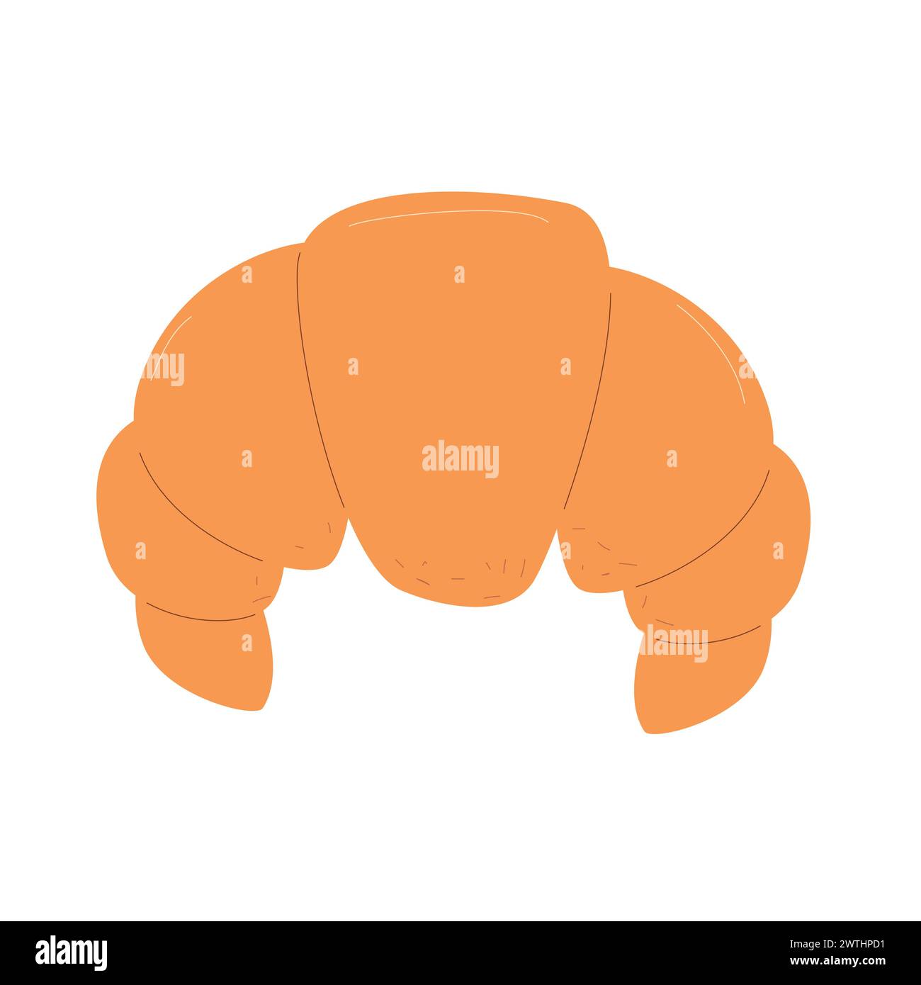 Croissant isolated on white background. Vector flat illustration Stock ...