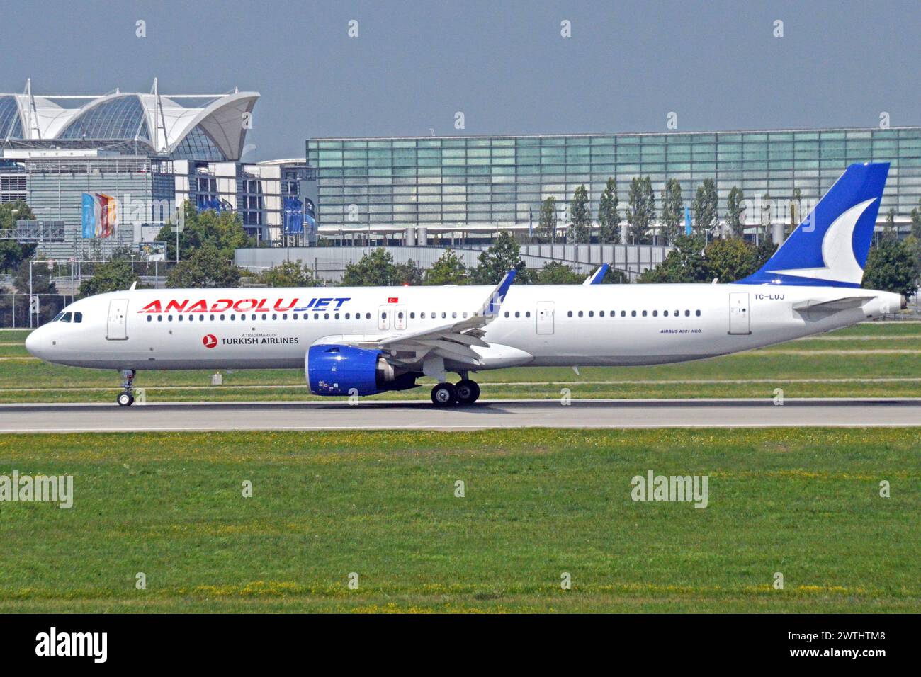 Germany, Bavaria, Munich:  TC-LUJ  Airbus A.321-271NX  (c/n 10883)  of Anadolu Jet  at Munich's Franz Josef Strauss airport. Stock Photo