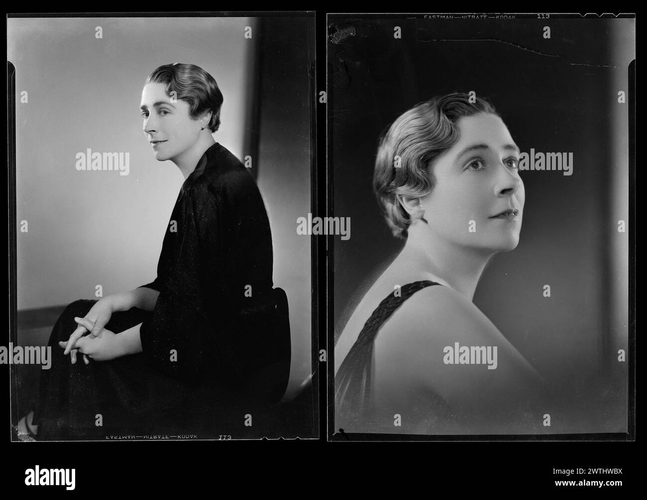 Woman; inscribed 'Mrs Plowden Wardlaw' Nitrate negatives, gelatin silver negatives, black-and-white negatives, studio portraits Stock Photo