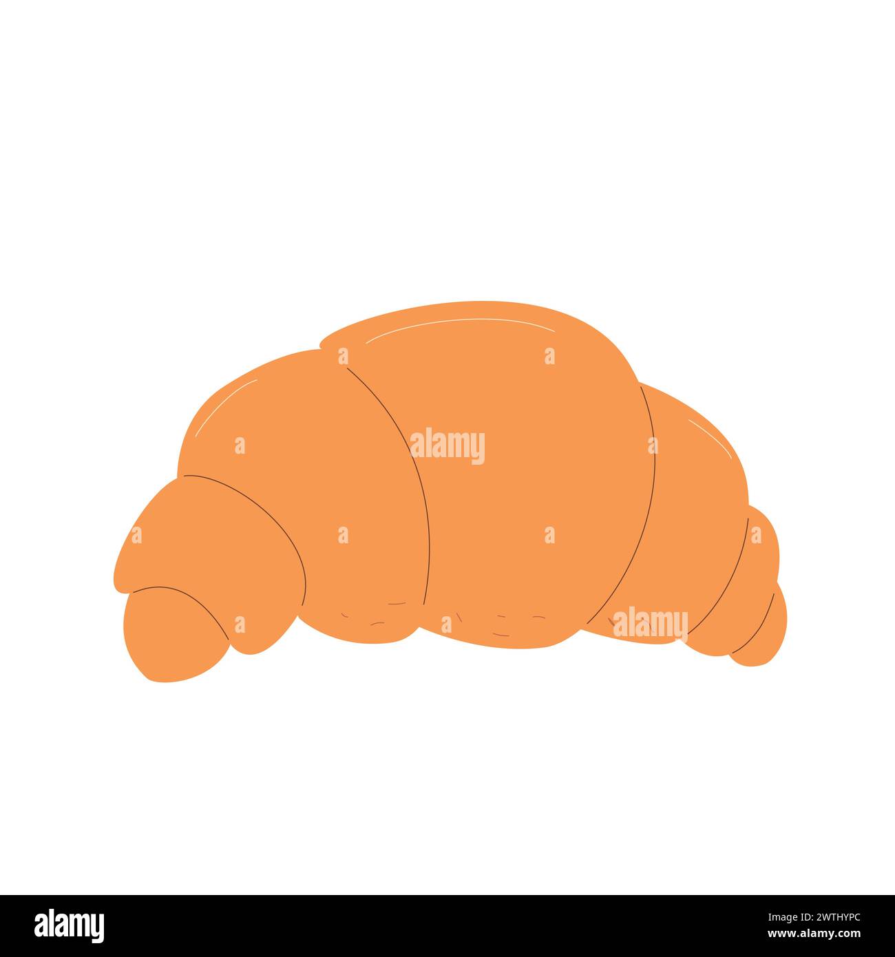 Croissant isolated on white background. French bakery food. Vector flat ...