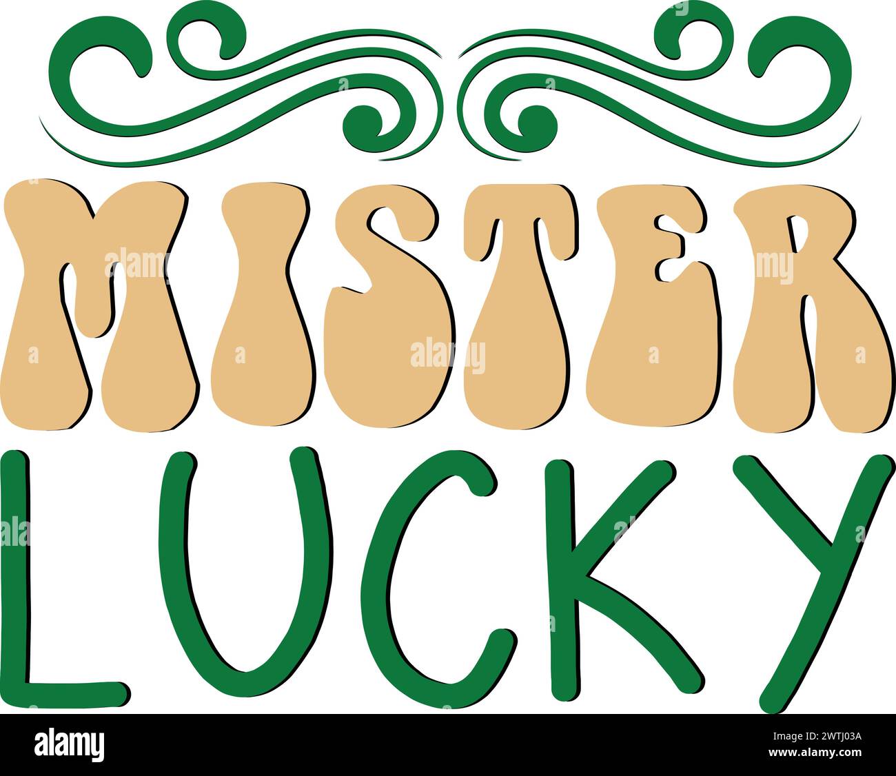 Mister Lucky , ST PRACTICE DAY  T-Shirt , Print T-Shirt , Vector Design , Funny Shirt Stock Vector