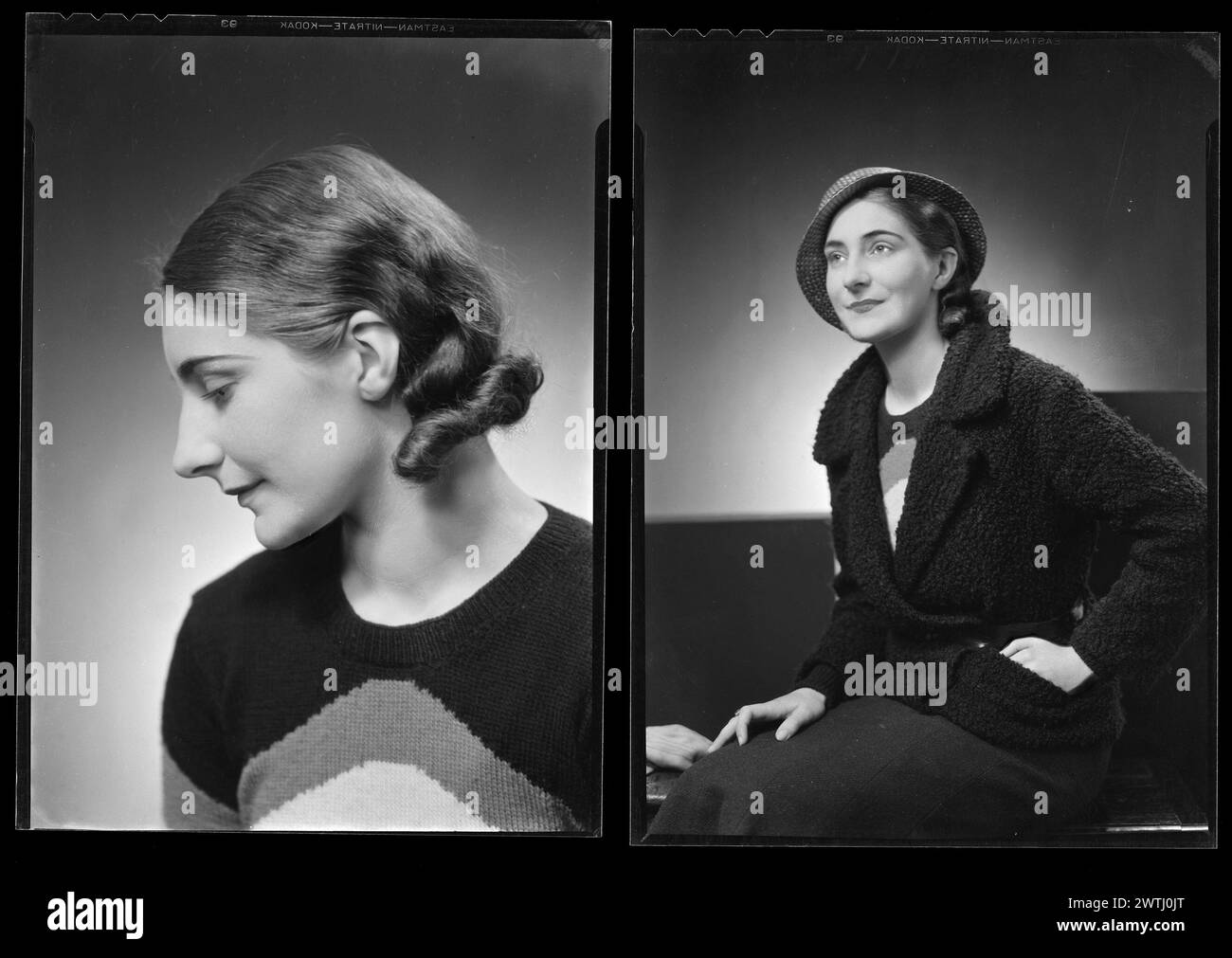 Woman; inscribed 'Miss Campbell Smith' Nitrate negatives, gelatin silver negatives, black-and-white negatives, studio portraits Stock Photo