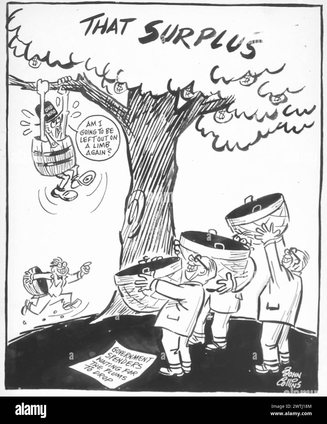 Cartoon - The Money Tree. John Collins (1917-2007) Stock Photo