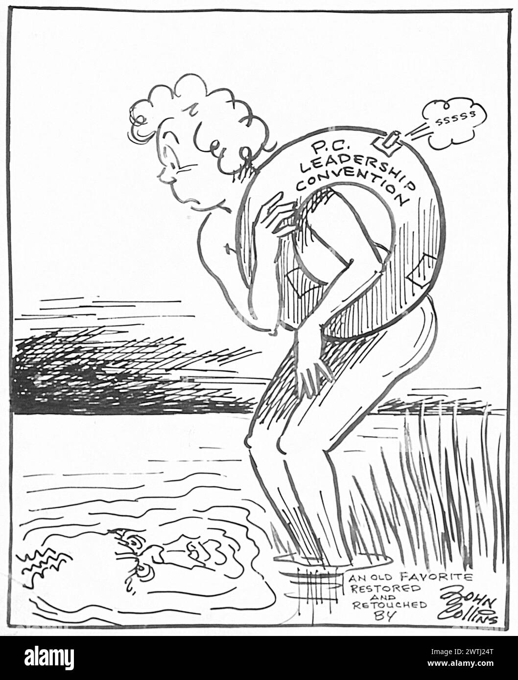 Cartoon - September Morn. John Collins (1917-2007) Stock Photo