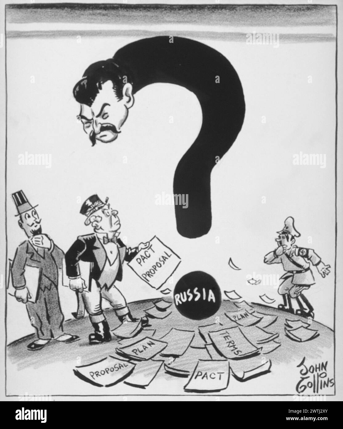Cartoon - European Question Mark. John Collins (1917-2007 Stock Photo ...