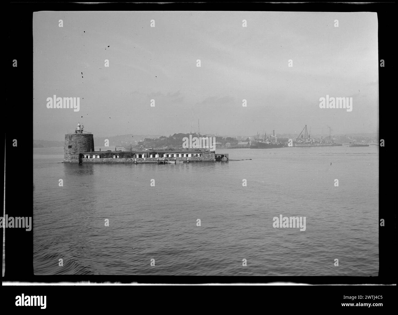 Fort Denison aka 'Pinchgut Island', Sydney Harbour Nitrate negatives, black-and-white negatives Stock Photo