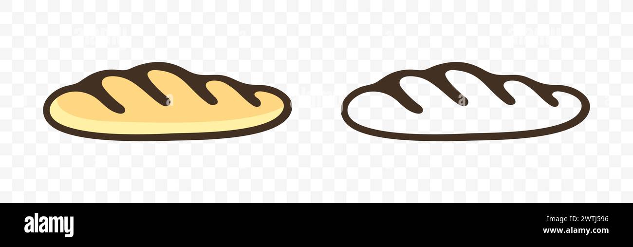 Bread, baguette, long loaf and loaf, graphic design. Bake and bakery, food and meal, vector design and illustration Stock Vector
