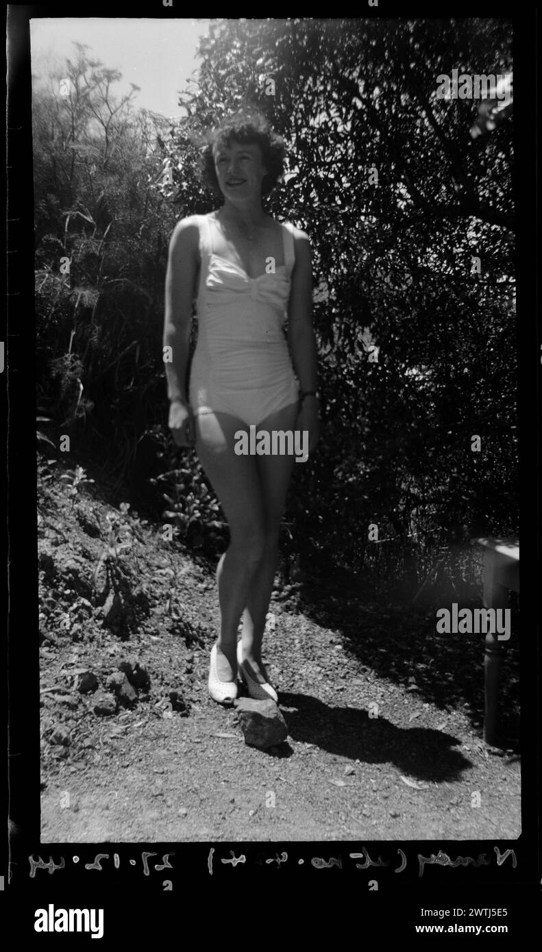 Nancy at 424 (Evans Bay Parade) gelatin silver negatives, black-and-white negatives Stock Photo