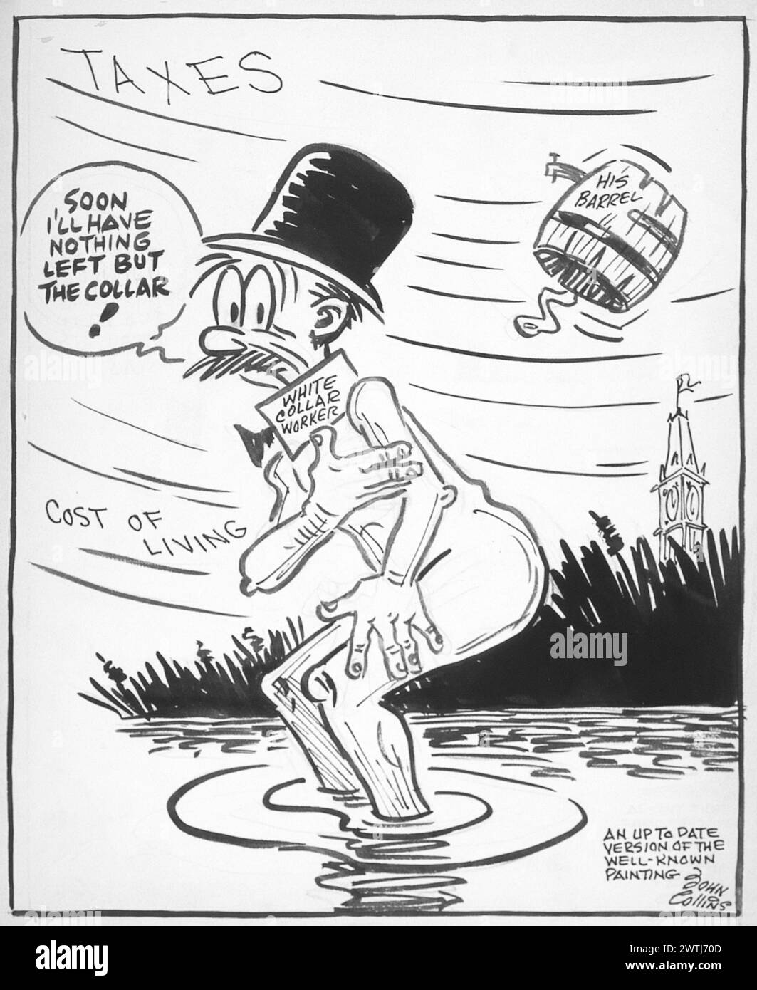 Cartoon - September Morn. John Collins (1917-2007) Stock Photo