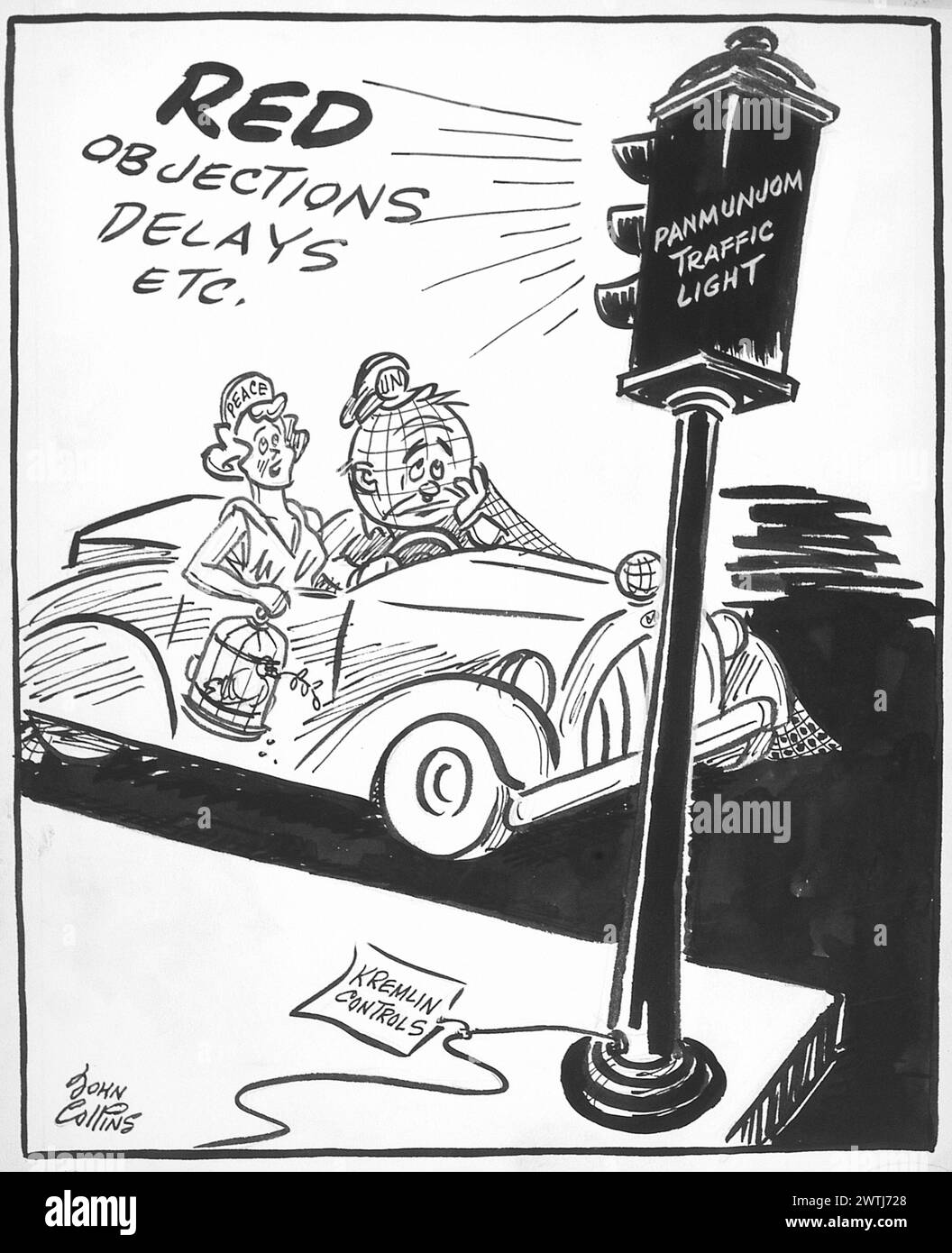 Cartoon - Getting Nowhere. John Collins (1917-2007) Stock Photo