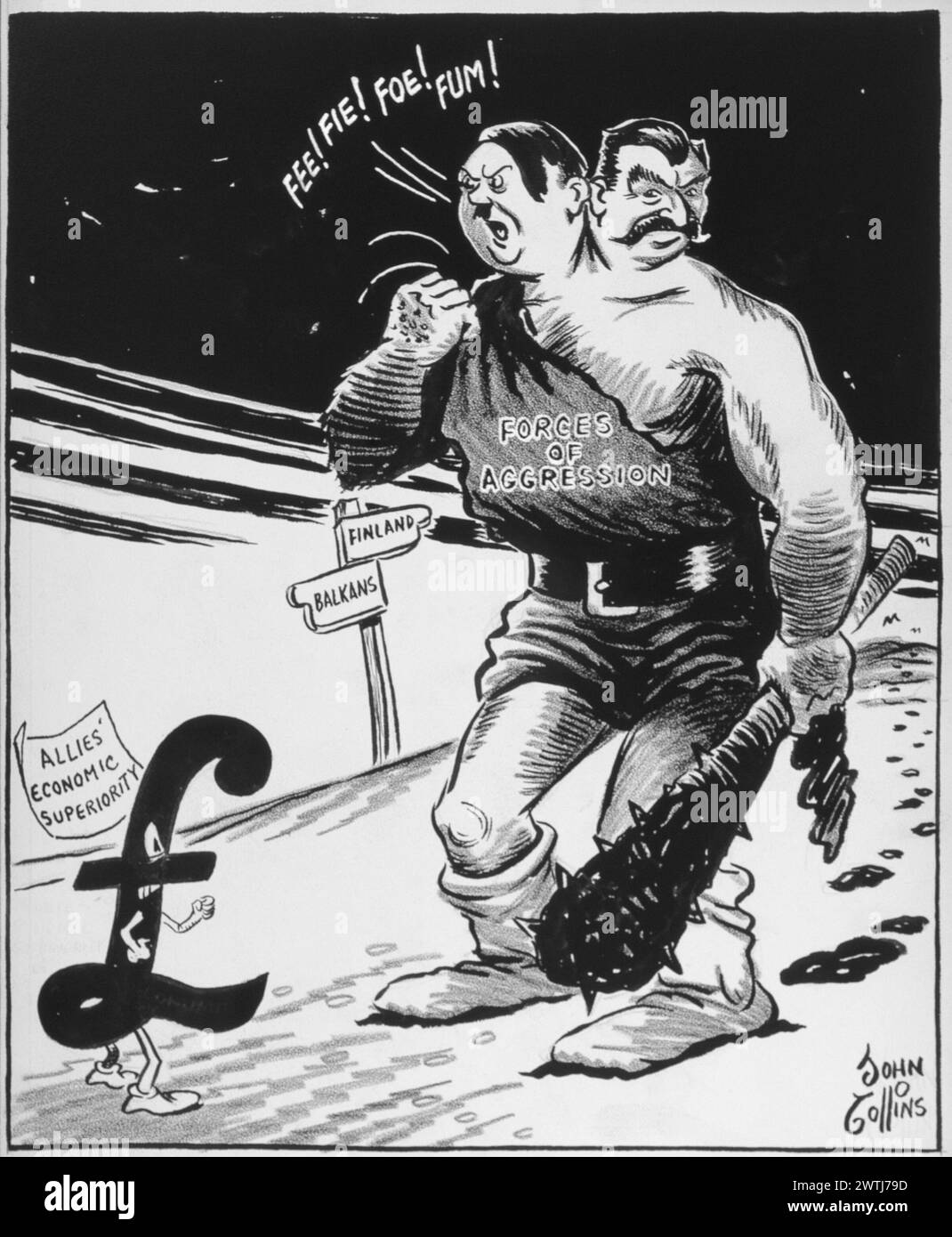 Cartoon - Jack, The Giant-Killer. John Collins (1917-2007 Stock Photo ...