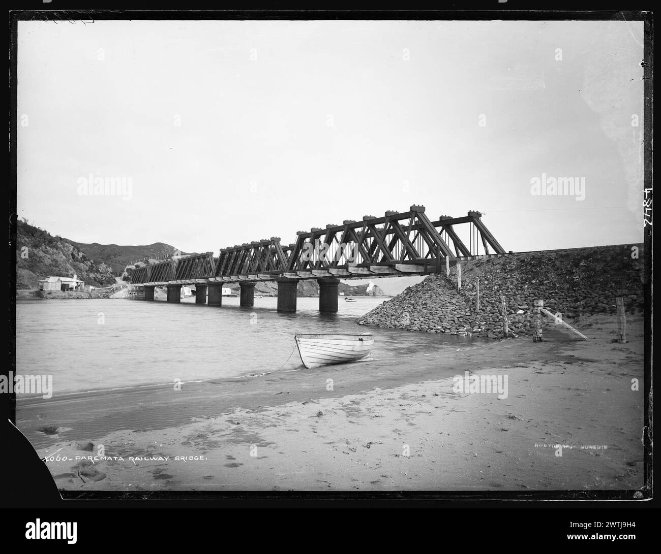 Paremata Railway Bridge gelatin dry plate negatives, blackandwhite