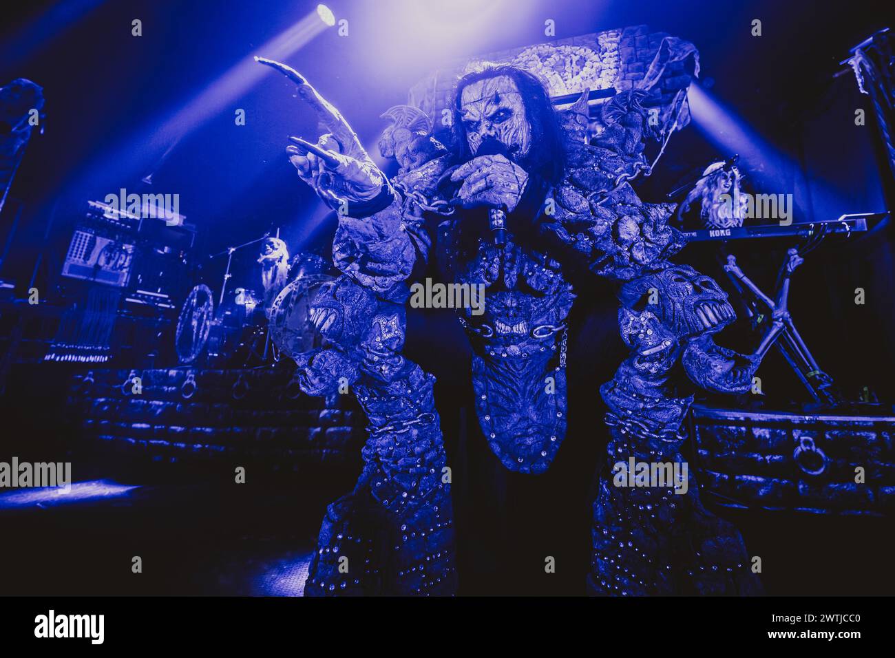 Copenhagen, Denmark. 17th Mar, 2024. The Finnish hard rock band Lordi performs a live concert at Pumpehuset in Copenhagen. Here vocalist Mr Lordi is seen live on stage. (Photo Credit: Gonzales Photo/Alamy Live News Stock Photo