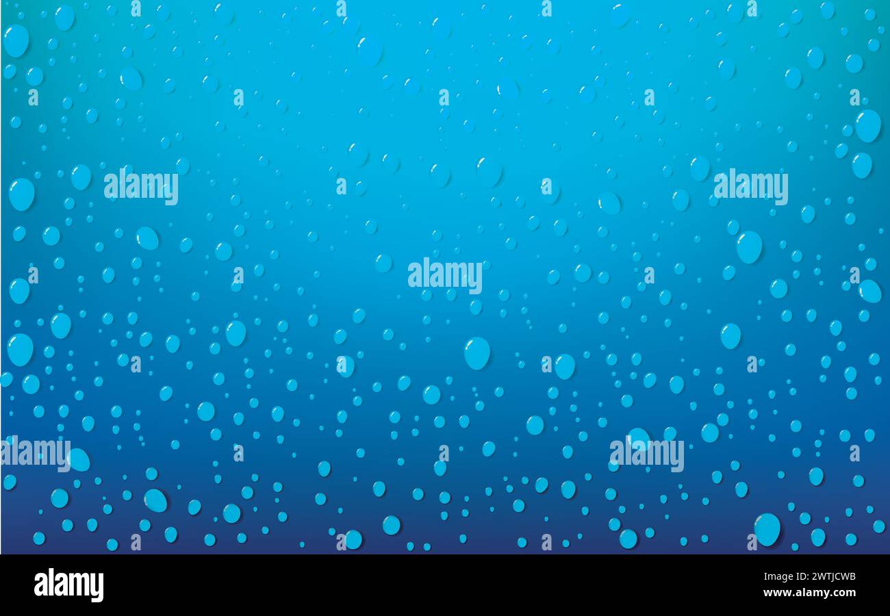 Water Drop on Blue Background, Vector Illustration Stock Vector Image ...