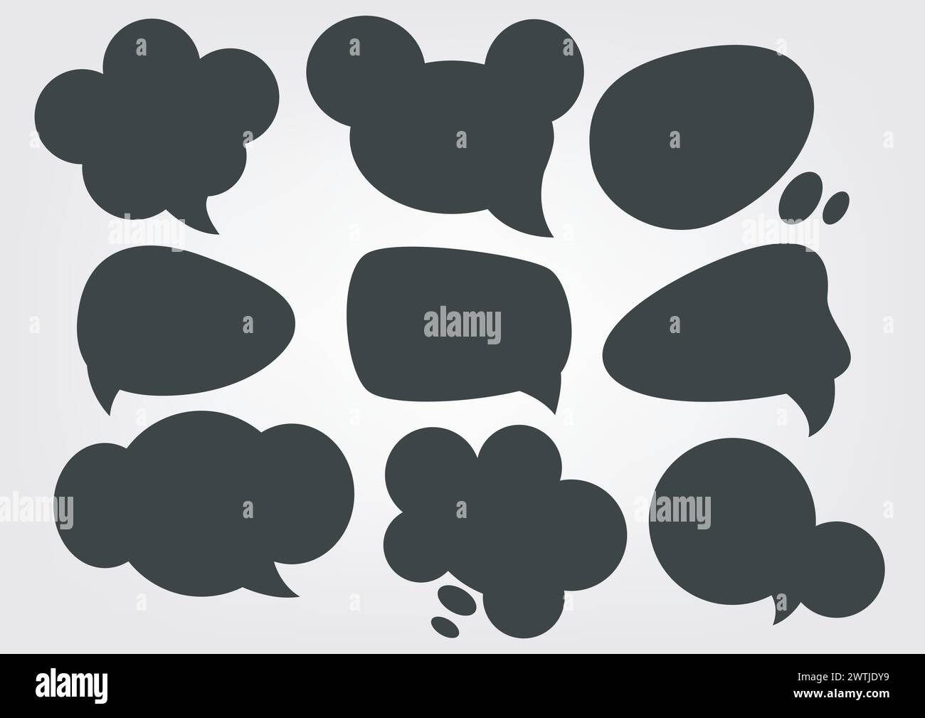 Speech Bubbles Silhouette Sets, Vector Illustration Stock Vector Image ...