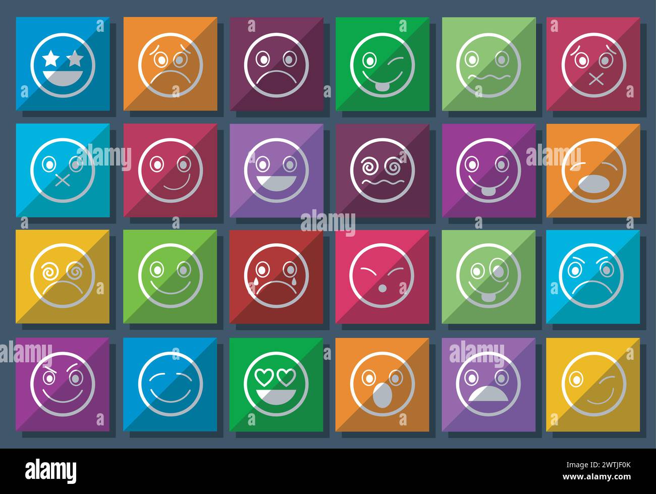 Smiley Icons Design Metro style set, Vector Illustration Stock Vector ...