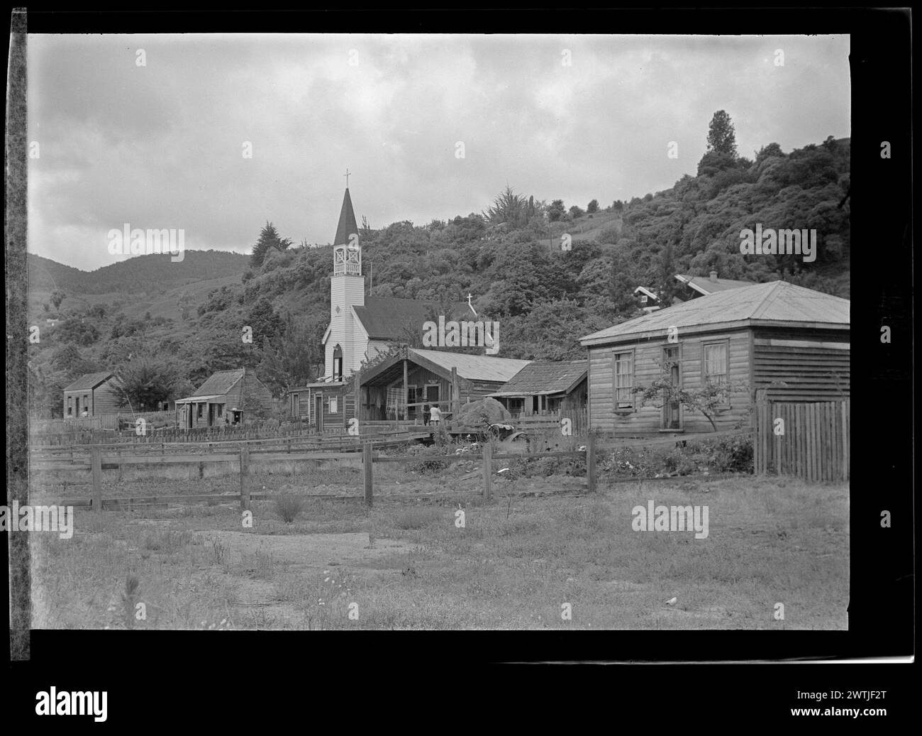 Church courtyard scenery Black and White Stock Photos & Images - Alamy