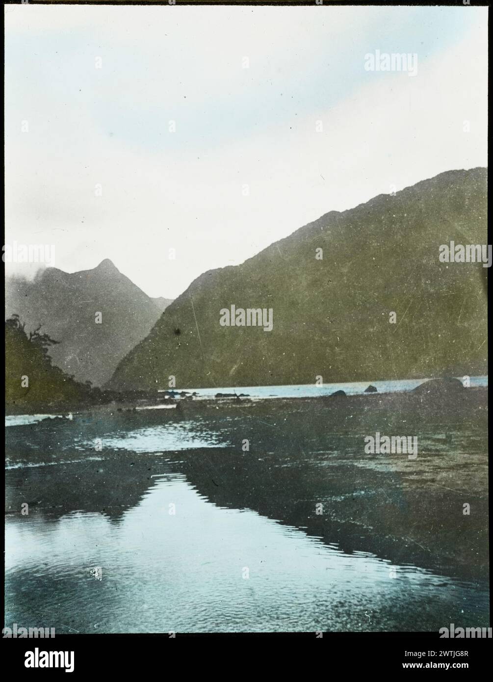 Bligh's Sound lantern slides, colour slides Stock Photo