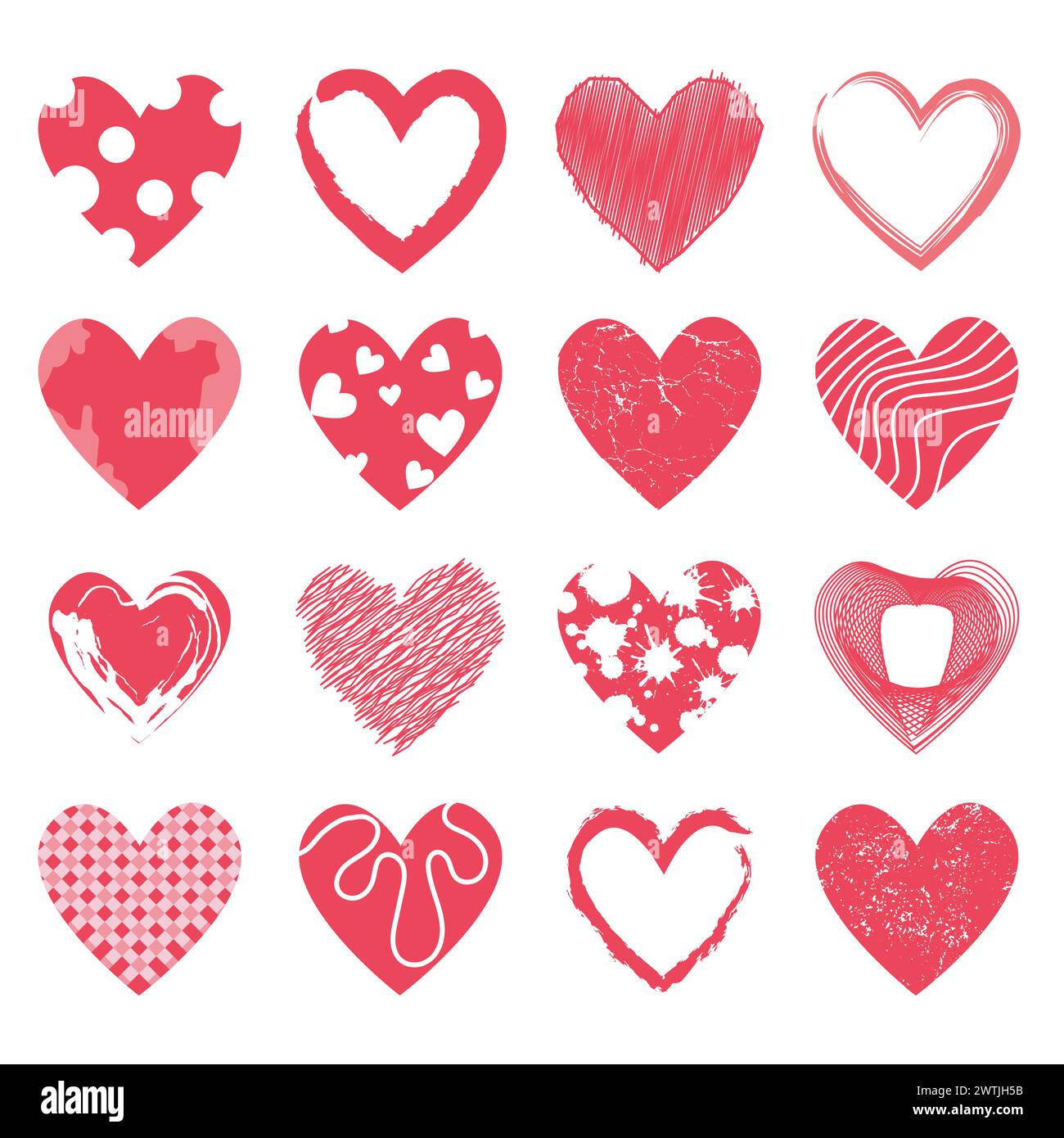 Abstract Doodle Hearts Set, Vector Illustration Stock Vector Image ...