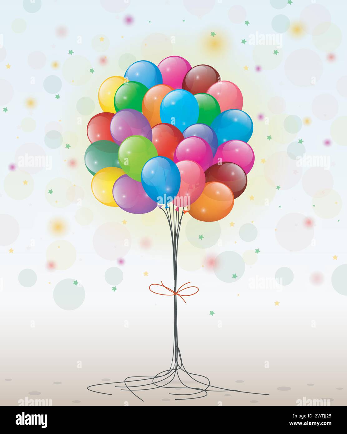 Balloons with Streamer, Vector Illustration Stock Vector Image & Art ...