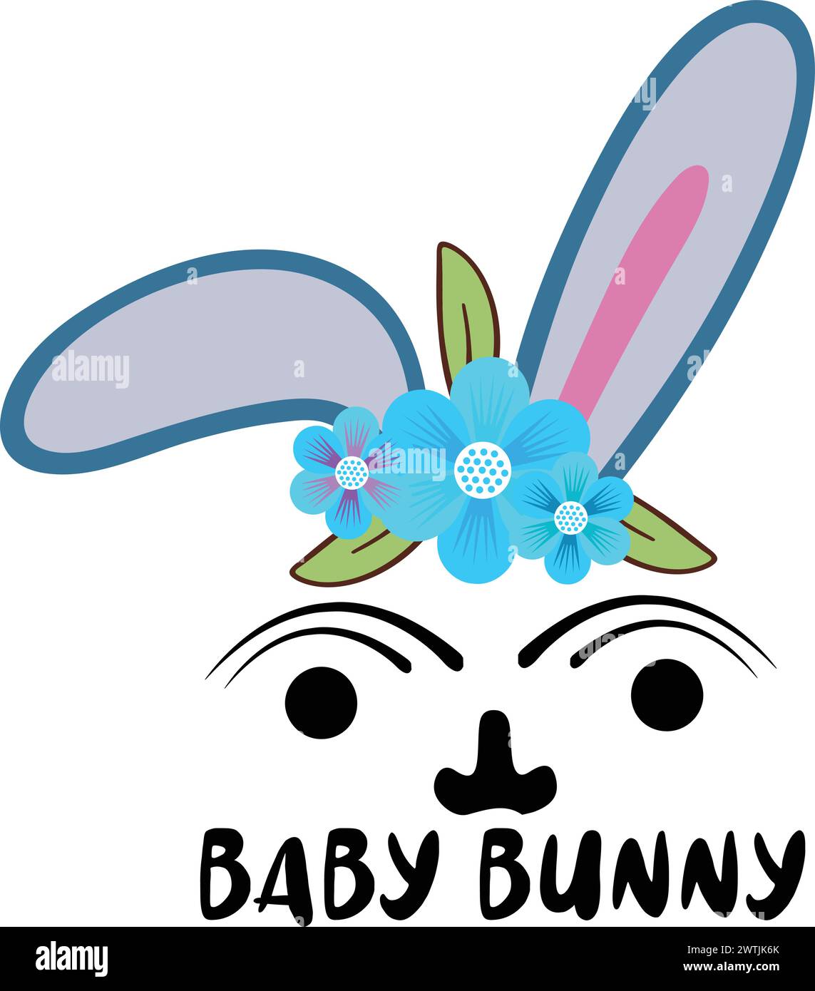 Baby Bunny ,Easter T-Shirt , Print T-Shirt , Vector Design , Funny Shirt Stock Vector