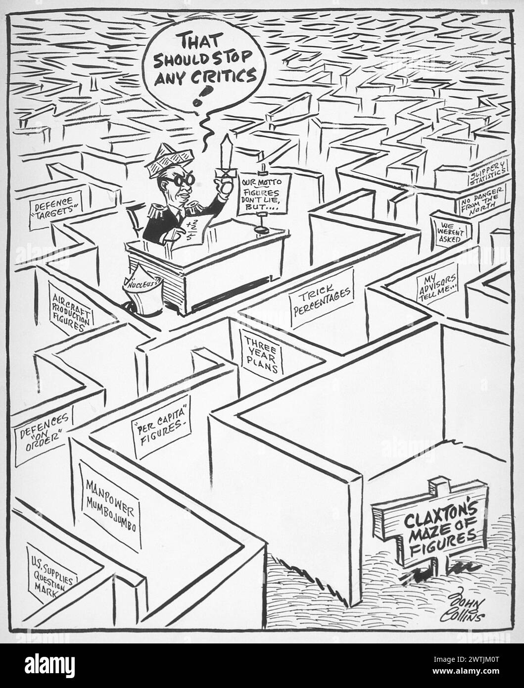 Cartoon - But Would It Stop an Enemy ?. John Collins (1917-2007 Stock ...