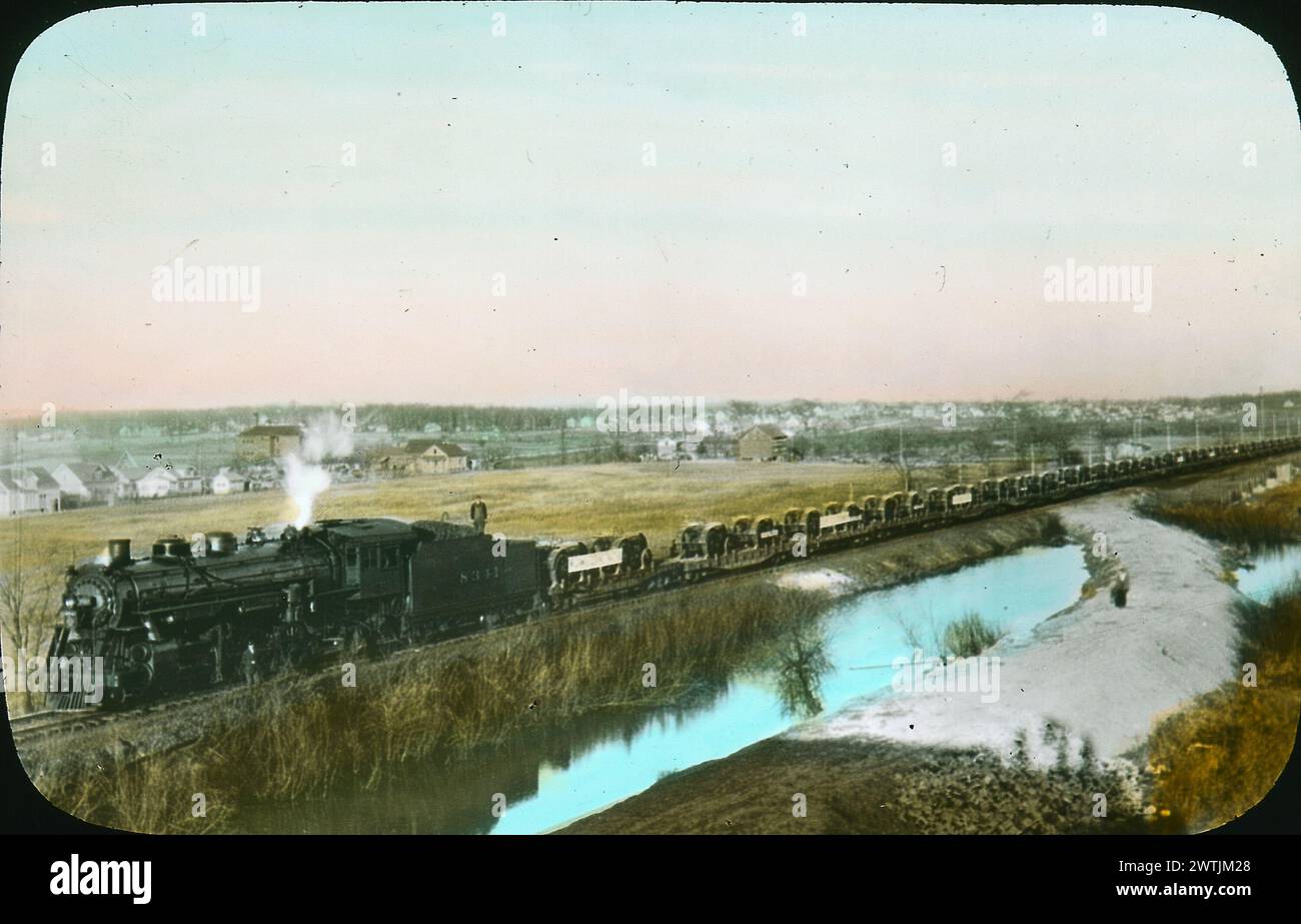Transparency - Train load of farm tractors, about 1923 Stock Photo - Alamy