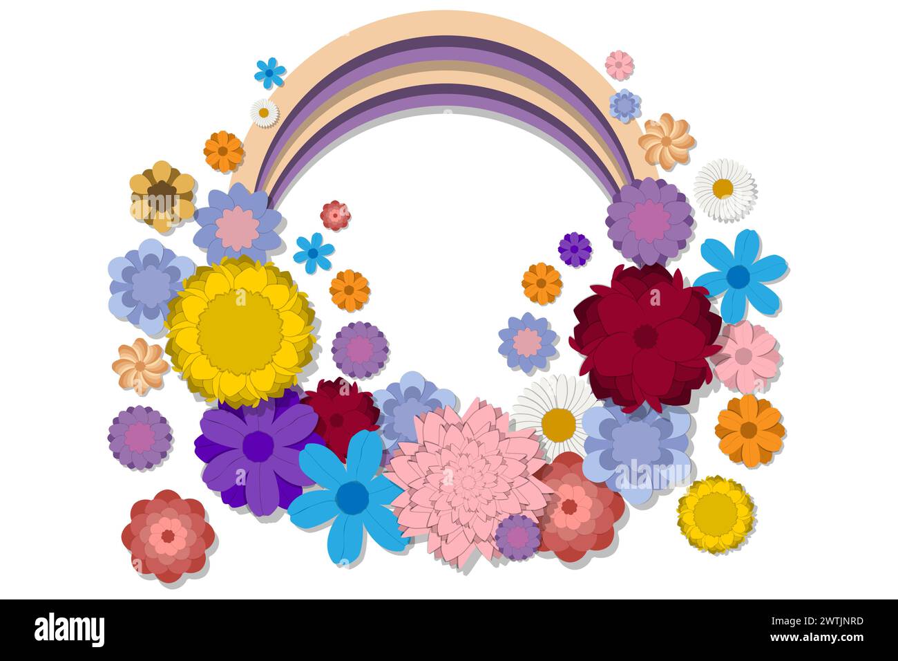 Illustration on theme celebration holiday Easter with hunt colorful bright eggs, banner consisting of hunt different Easter eggs, hunt beautiful Easte Stock Vector