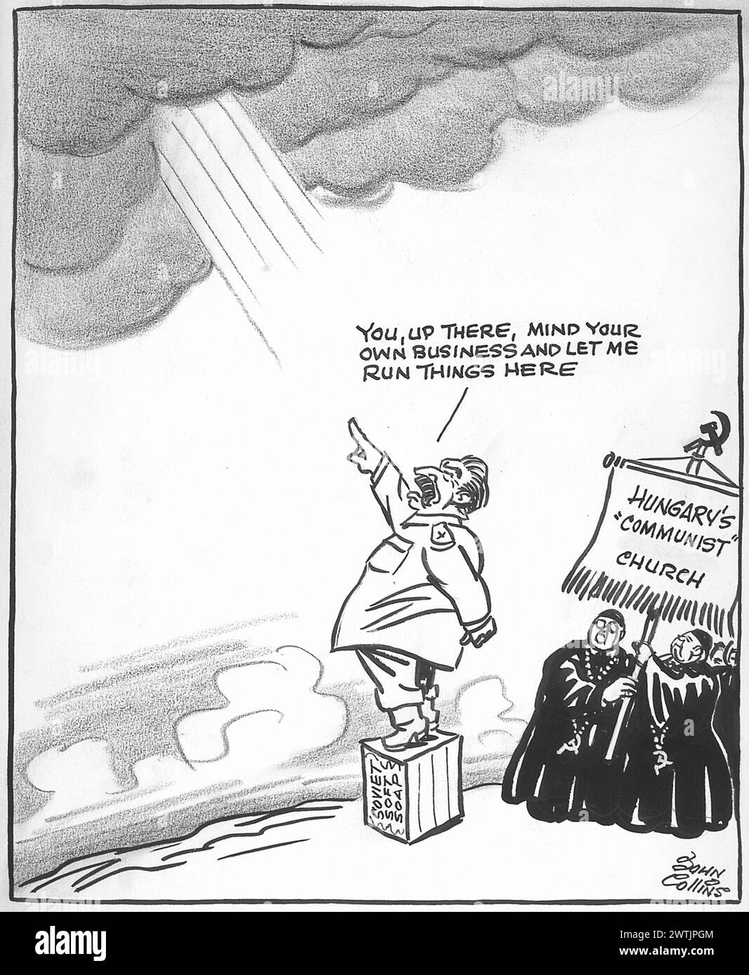 Cartoon - Stalin Offers another Non-Aggression Pact. John Collins (1917-2007) Stock Photo
