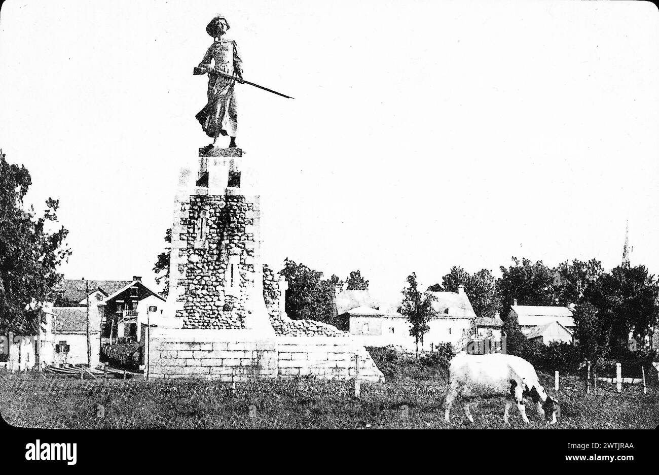 Transparency - Statue of Madeleine de Verchères, Verchères, QC, about 1925 Stock Photo