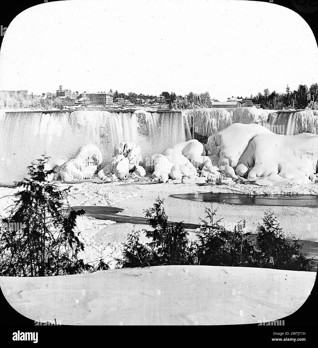Transparency - American Falls from Canadian side, Niagara Falls, New York, about 1895 Stock Photo