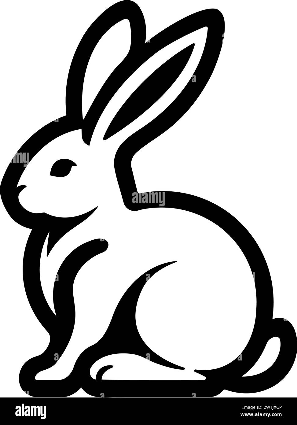 Rabbit icon symbol. Outline Vector illustration Stock Vector Image ...