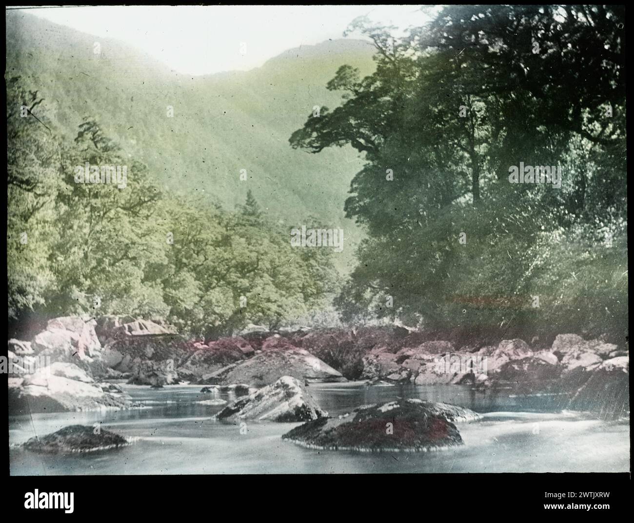 Worsley Arm - Bligh's Sound Trip lantern slides, colour slides Stock Photo