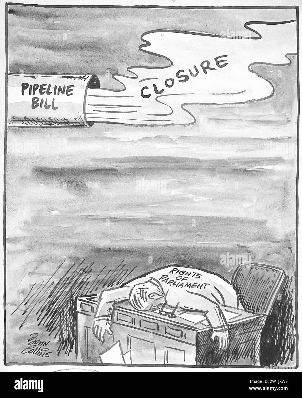Cartoon - The Gas Chamber. John Collins (1917-2007) Stock Photo