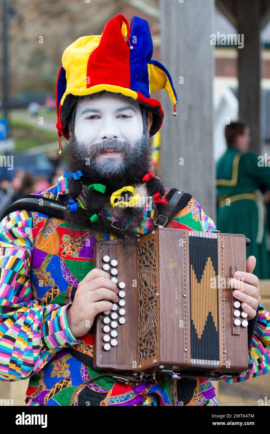 Gog Magog molly dancers at Whitby folk week in 2014 Stock Photo