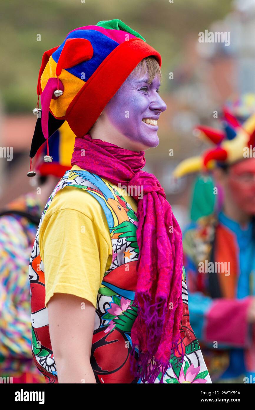Gog Magog molly dancers at Whitby folk week in 2014 Stock Photo