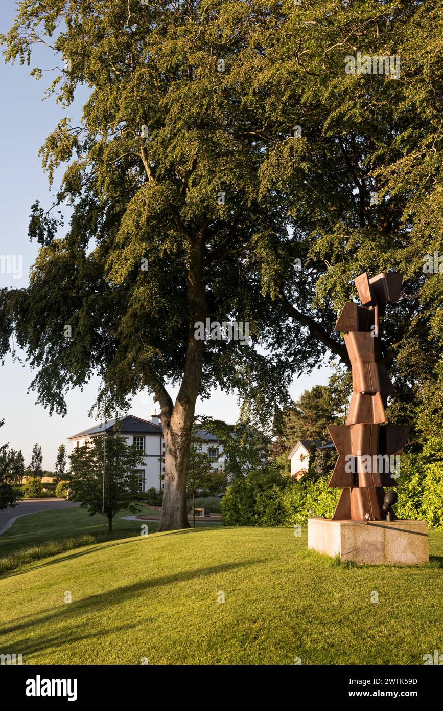 Modern art sculpture in grounds of country house, Greystones, County Wicklow, Ireland Stock Photo