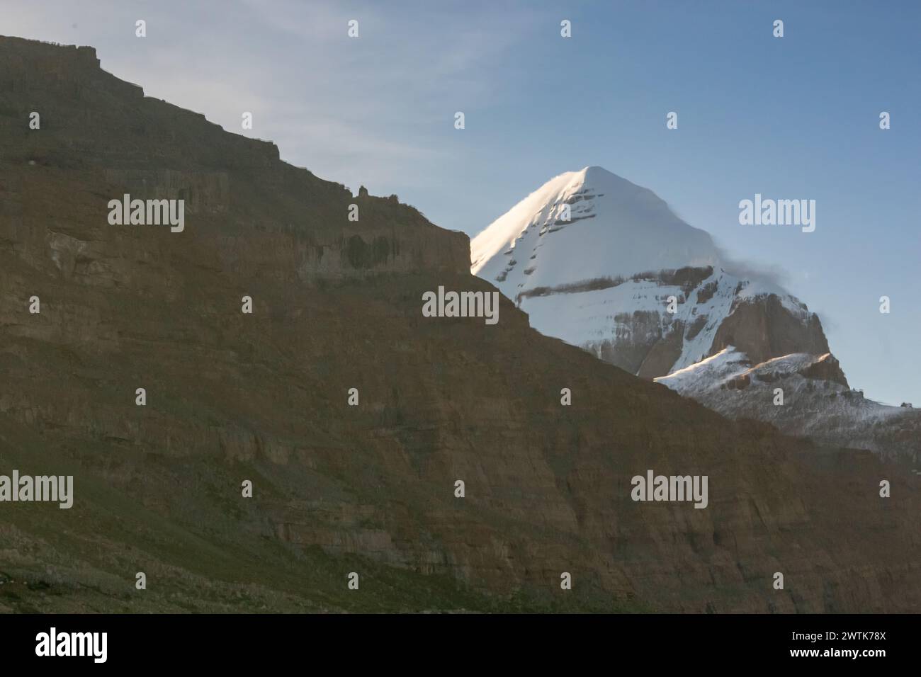 Holy Mount Kailash in Tibet Stock Photo