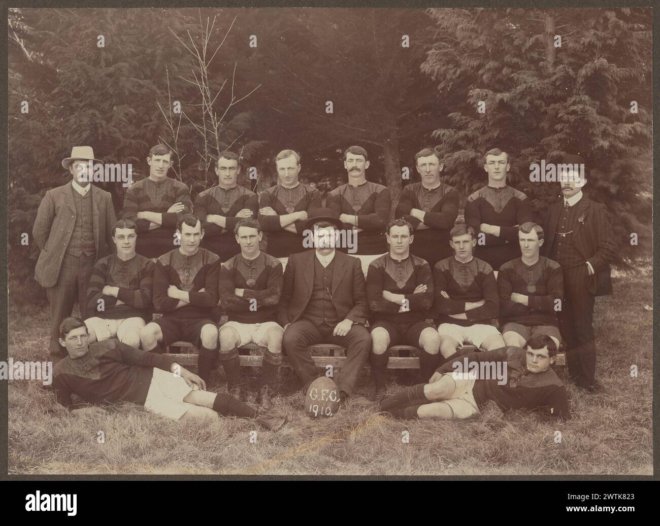 Team photo Geraldine Football Club blackandwhite prints Stock Photo